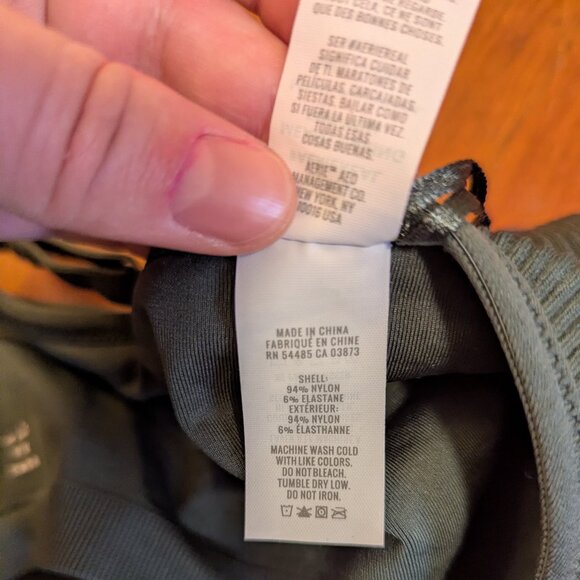 American Eagle Aerie Green One Shoulder Crop Top - Picture 6 of 7